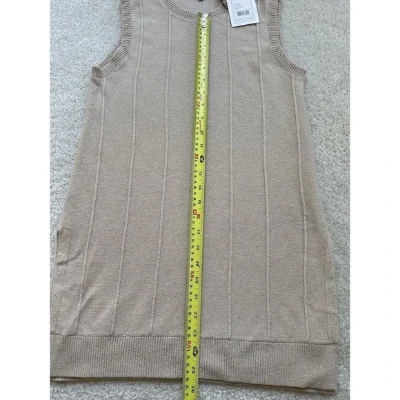 $275 NEW THEORY Meenaly Cashmere Sleeveless Off Ivory Sweater Top Blouse SIZE S - Picture 7 of 9
